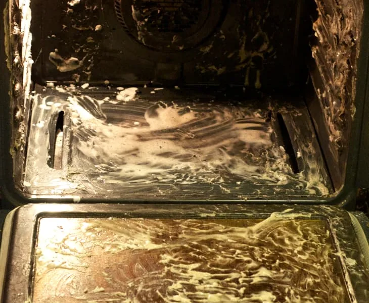 Dirty oven before cleaning