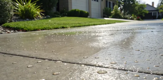 Clean driveway after pressure washing